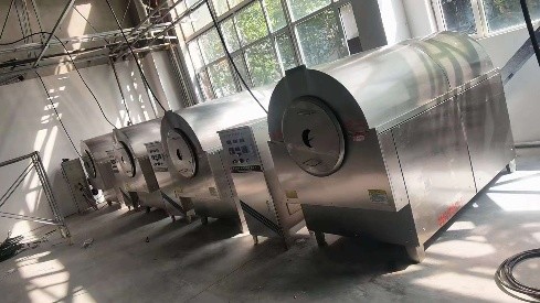 Customer settled 4 sets big capacity roasting machineDCCZ 9-16