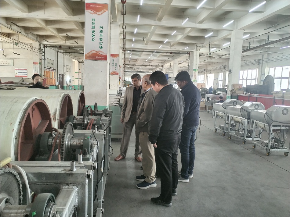 Indian customer test machine eight meters assembly line roasting equipment