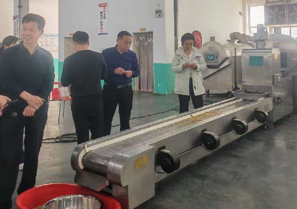 Customer test machine fried soybean assembly line